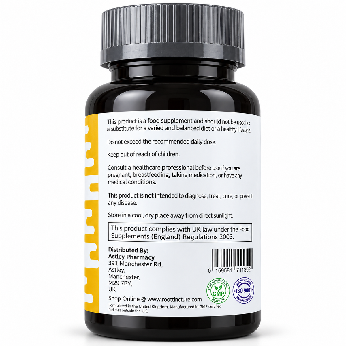 Dr Root Turmeric 1g Complex with Black Pepper | 60 Capsules