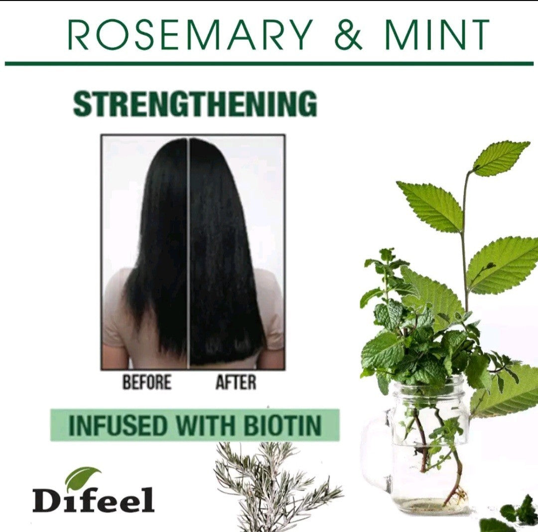 Difeel Rosemary & Mint Hair Oil Biotin 210ml Growth Repair Strength2