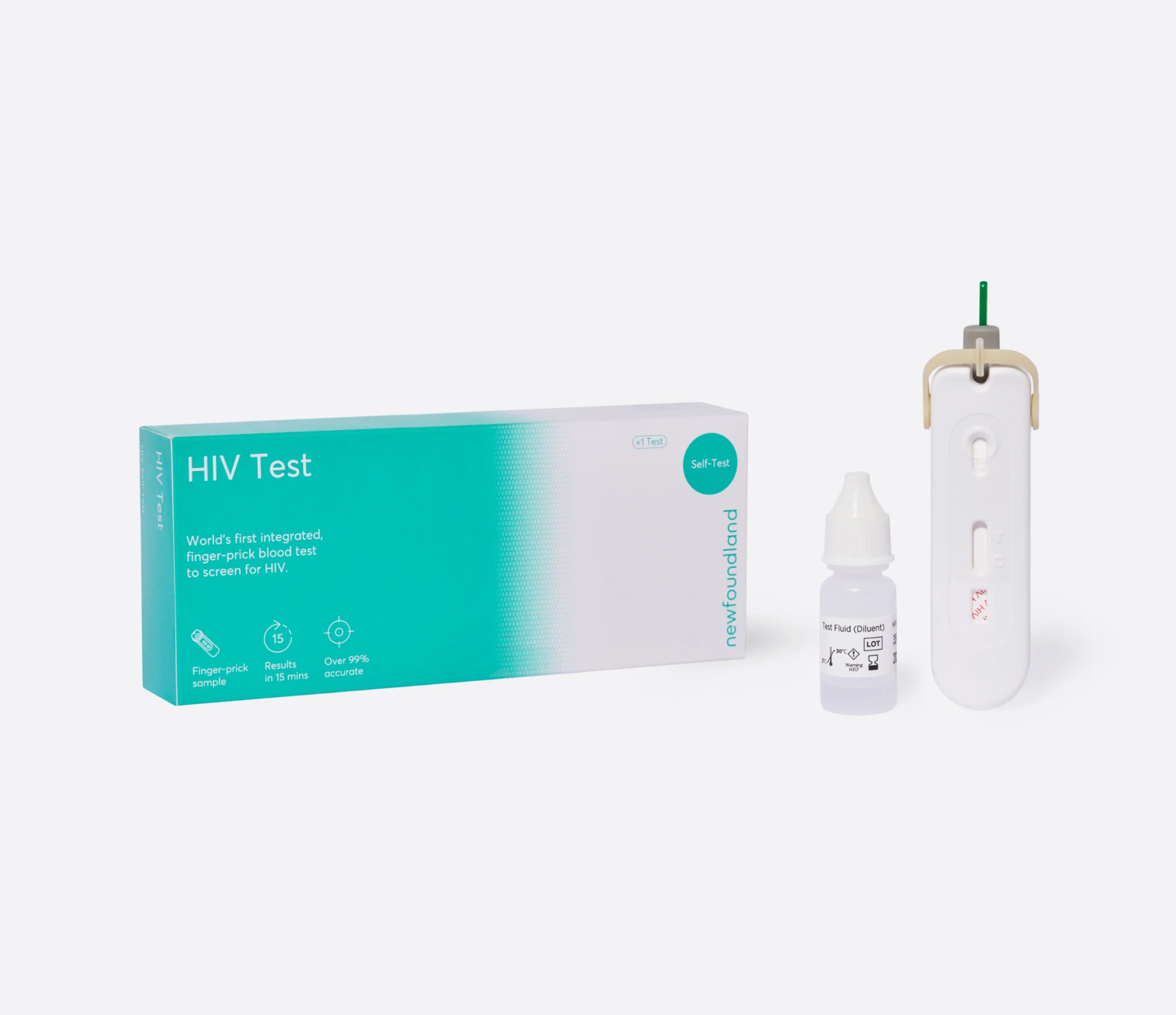 Newfoundland HIV Self Test Kit – Finger-Prick Blood Test, Results in 15 Minutes, Over 99% Accurate MHRA CE Approved