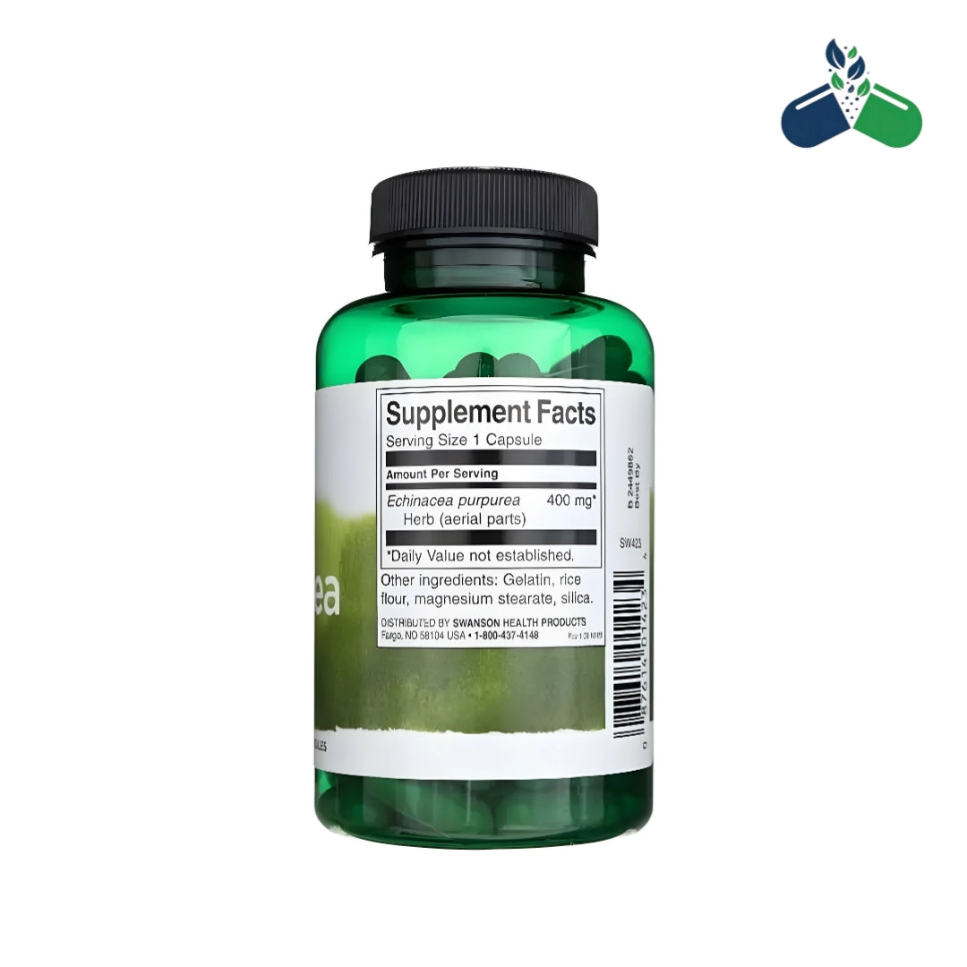 Swanson Echinacea 400mg 100 Capsules – Immune Support Cold Flu Herbal Supplement