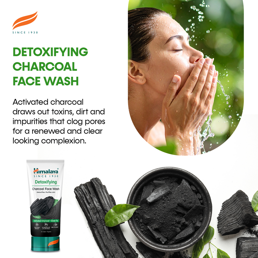 Himalaya Detoxifying Charcoal Face Wash – Activated Charcoal & Green Tea 150ml