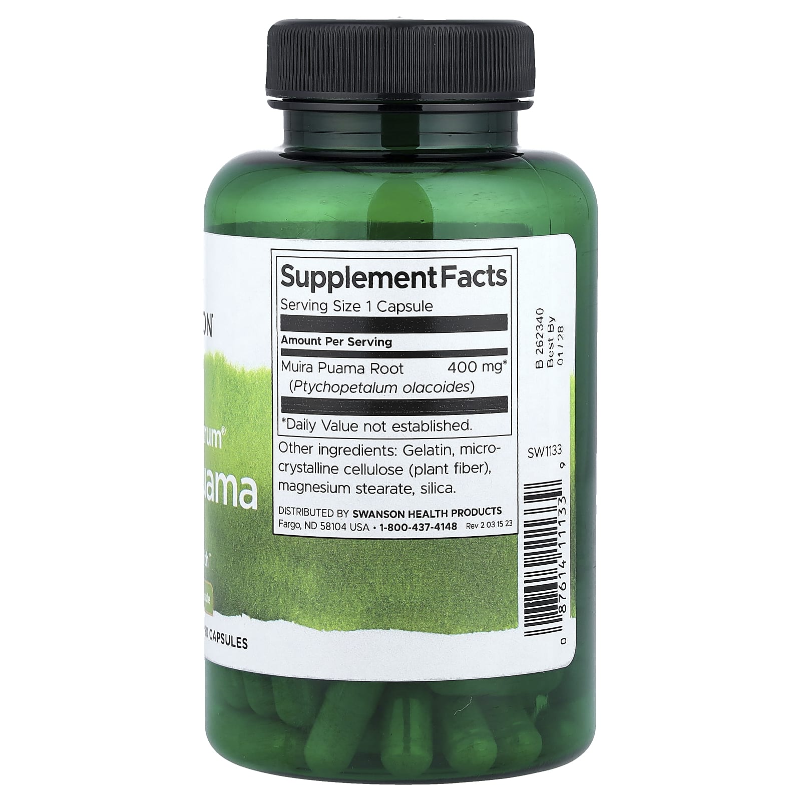 Swanson Muira Puama 400mg Libido Male Female Support Sexual Health 90 Capsules