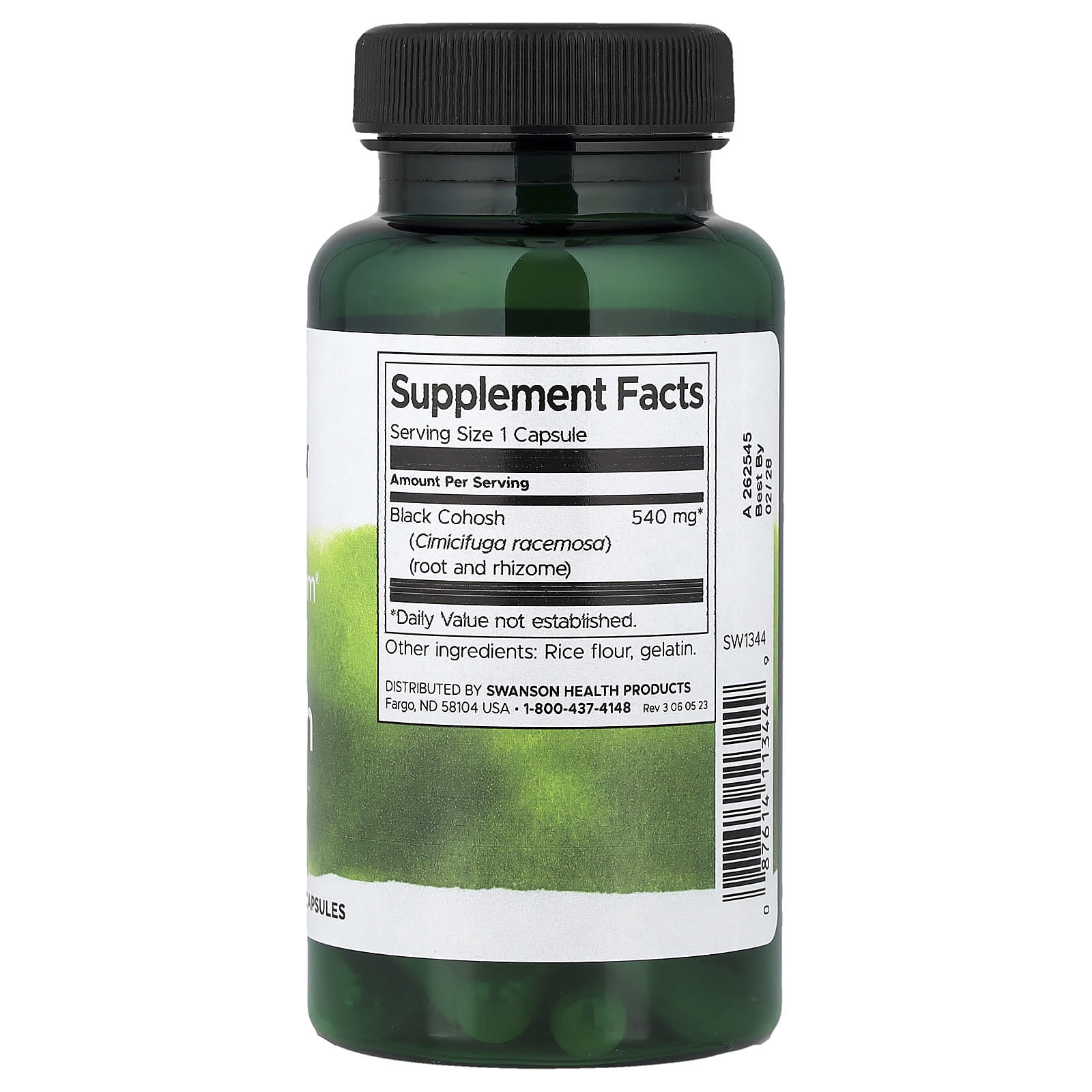 Swanson Full Spectrum Black Cohosh 540mg 60 Capsules Menopause & Hormone Support