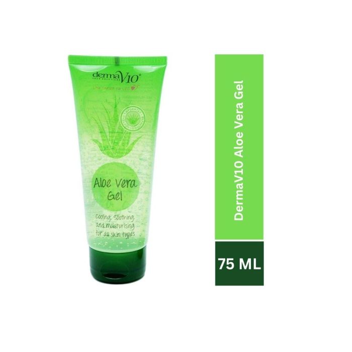 Derma V10 Aloe Vera Gel 75ml Cooling Soothing Moisturising Skin Care