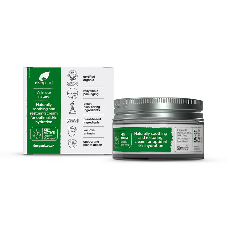 Dr.Organic Aloe Vera Cream – Soothing & Restoring Moisturiser 50ml
