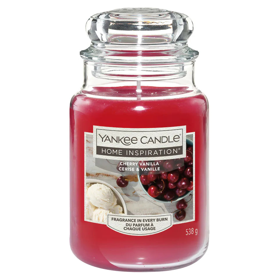 Yankee Candle Cherry Vanilla Large Jar Candle 538g Sweet Fruity Home Fragrance