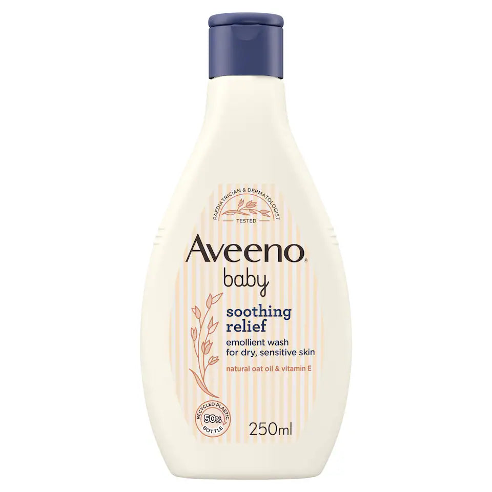 Aveeno Baby Soothing Relief Emollient Wash 250ml Dry Sensitive Eczema Skin