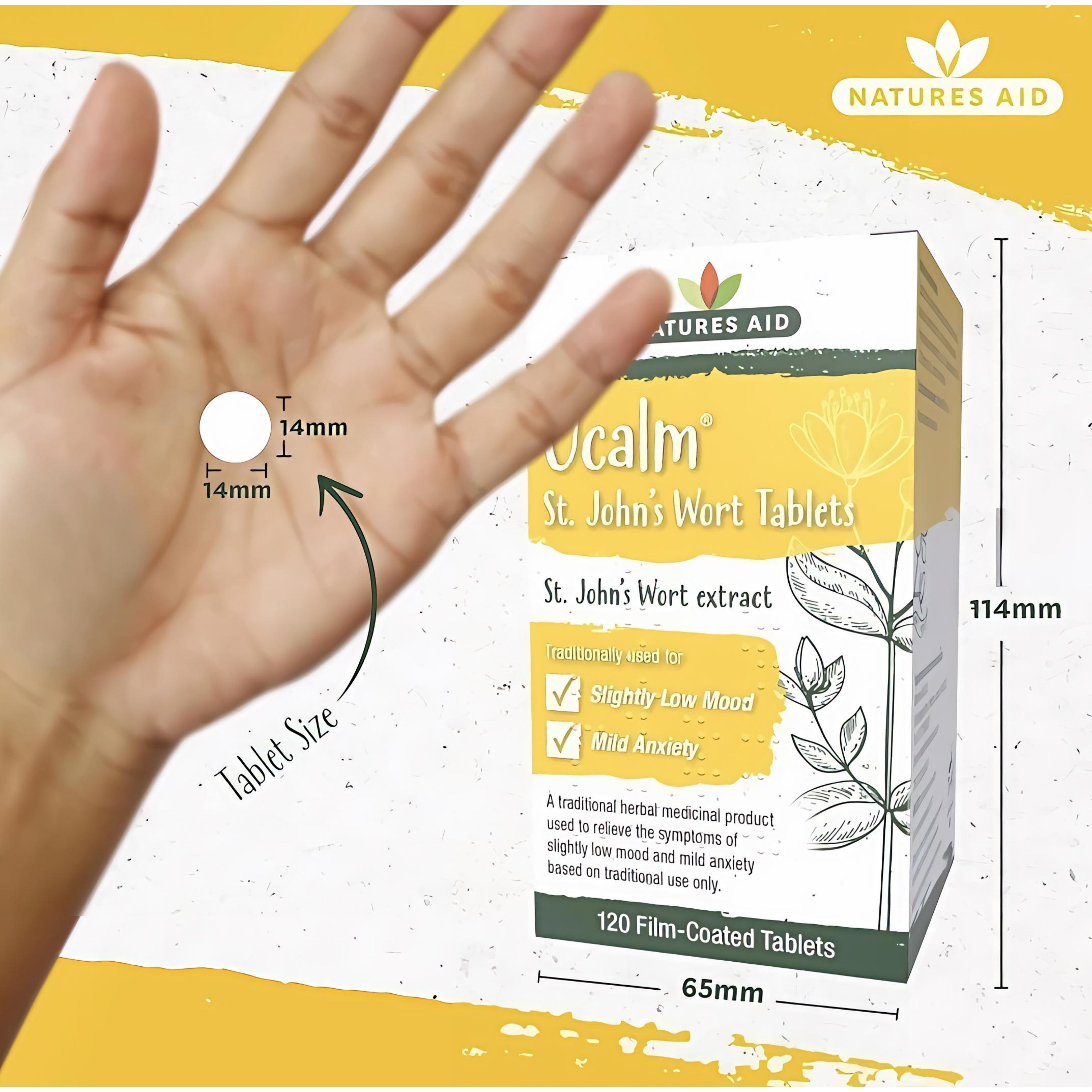 Ucalm St. John's Wort Tablets - Supports Low Mood & Mild Anxiety 120 Tablets
