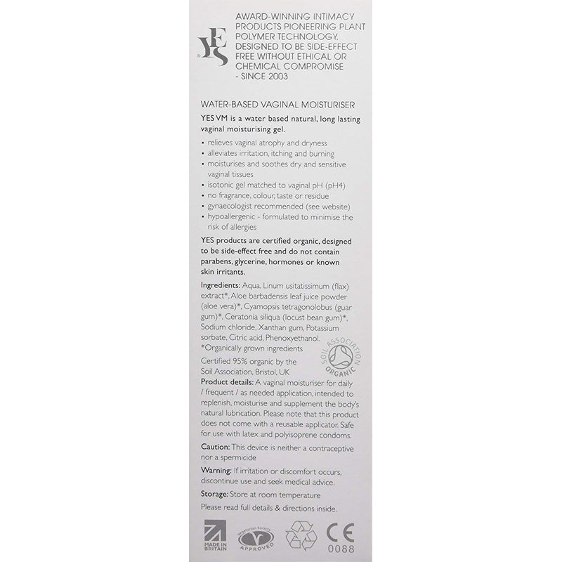 YES VM pH Matched Vaginal Moisturiser 100ml Menopause Friendly Gel