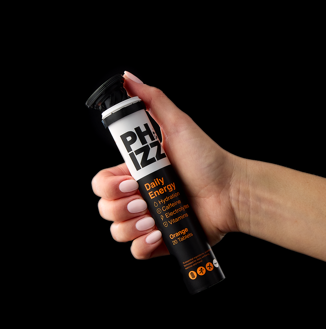 Phizz Energy Electrolyte 75mg Caffeine Orange 20 Effervescent Tablets