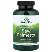 Swanson Saw Palmetto 540mg 250 Vegan Capsules Male Prostate Health