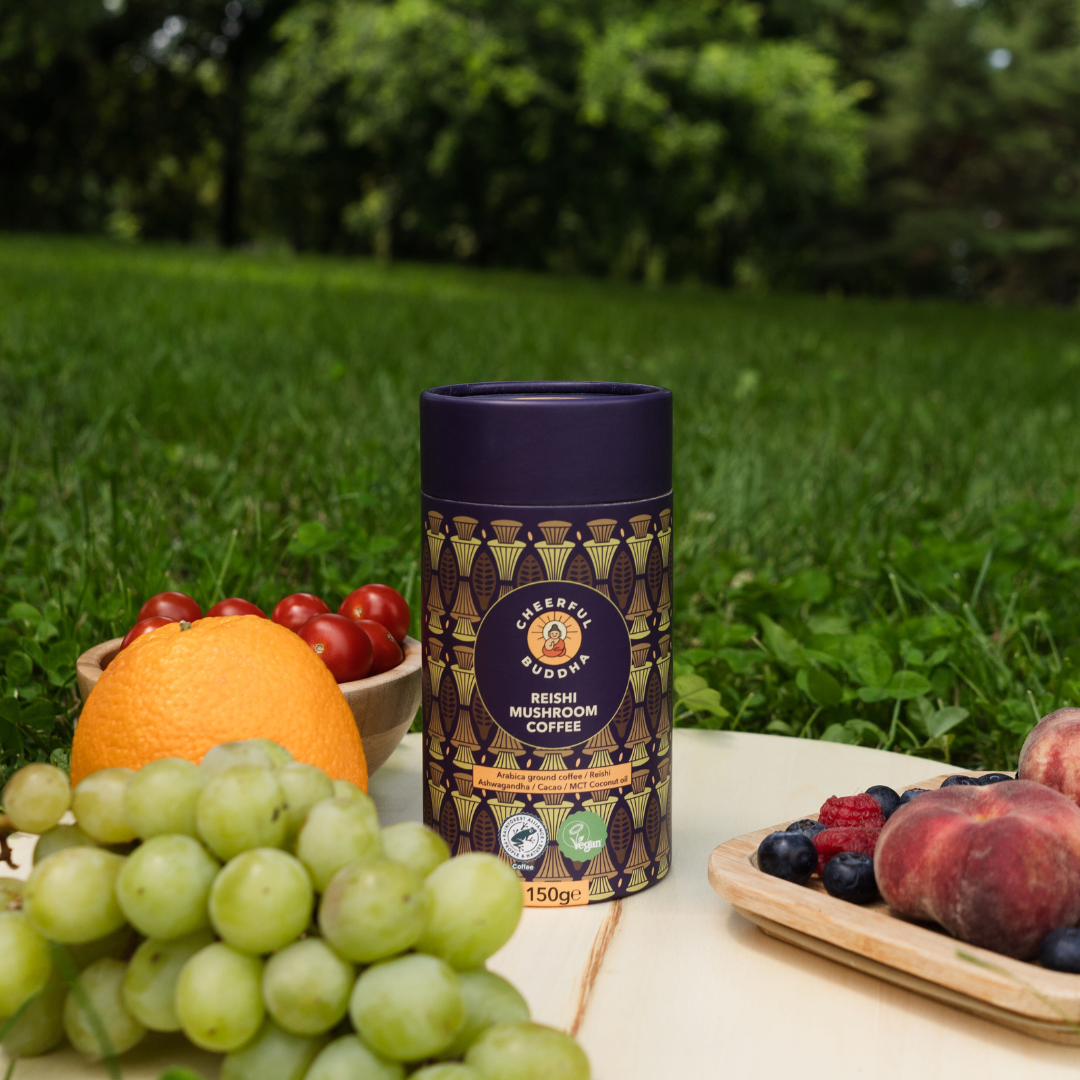 Cheerful Buddha Reishi Mushroom Coffee 150g  Vegan Relaxing Antioxidant Food