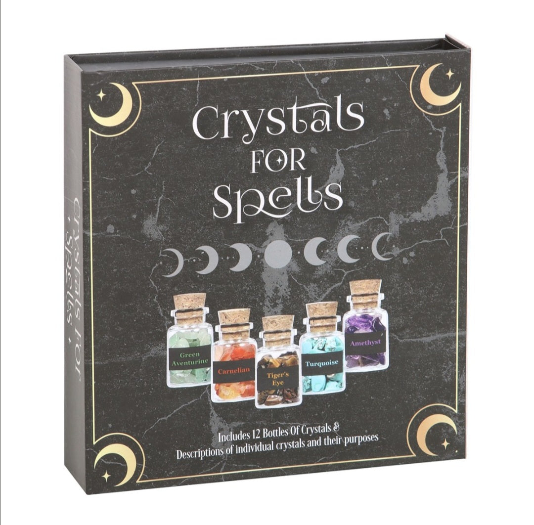 Crystal Chip Gift Set 12 Bottled Healing Meditation Stones for Sacred Space