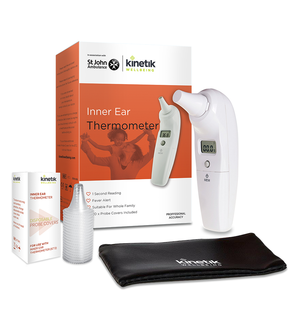 Kinetik Wellbeing Inner Ear Thermometer with 20 Probe Covers