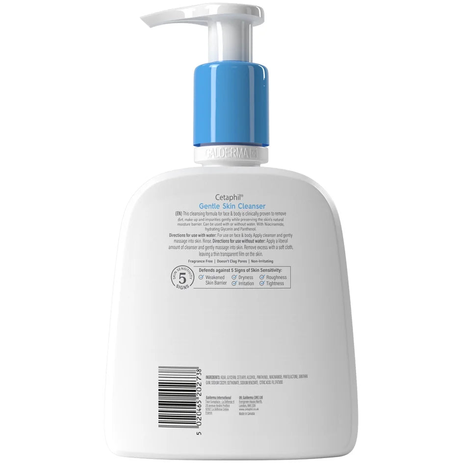 Cetaphil Gentle Skin Cleanser 473ml Sensitive Face Wash Niacinamide Pump Clean