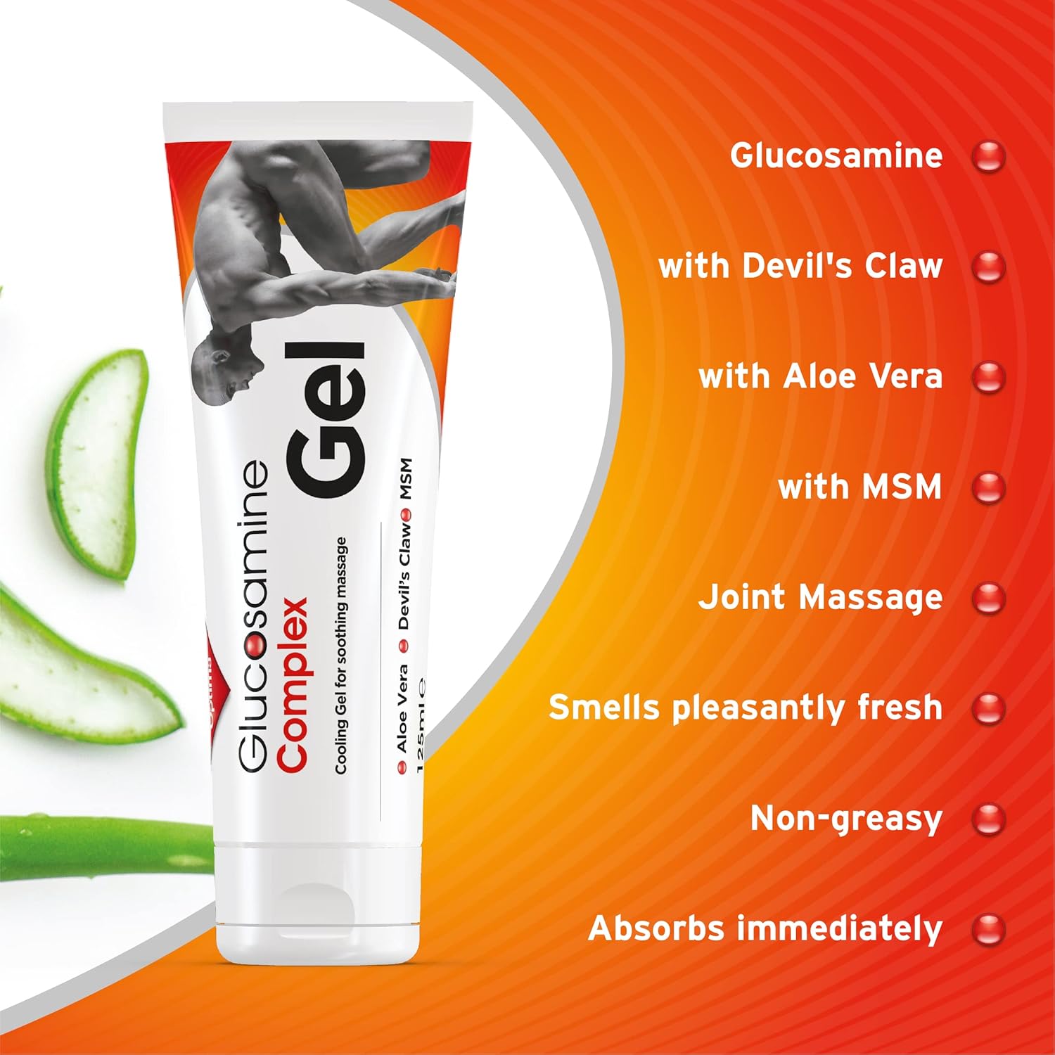 Optima Glucosamine Complex Gel 125ml Cooling Joint Massage Gel with MSM & Devil’s Claw