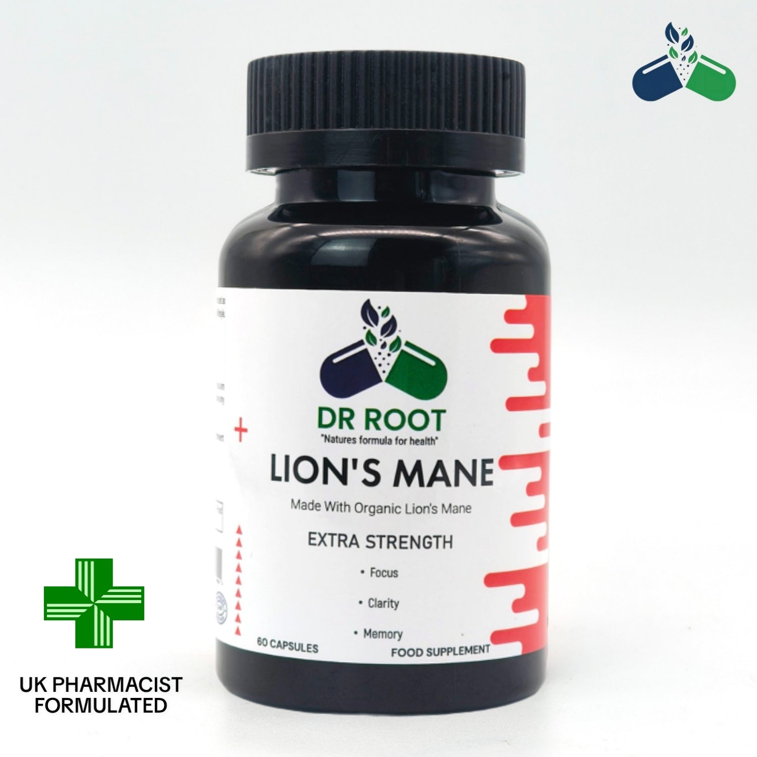 Dr Root Lion’s Mane Capsules 60 Caps UK Formulated Brain Libido Energy  Support