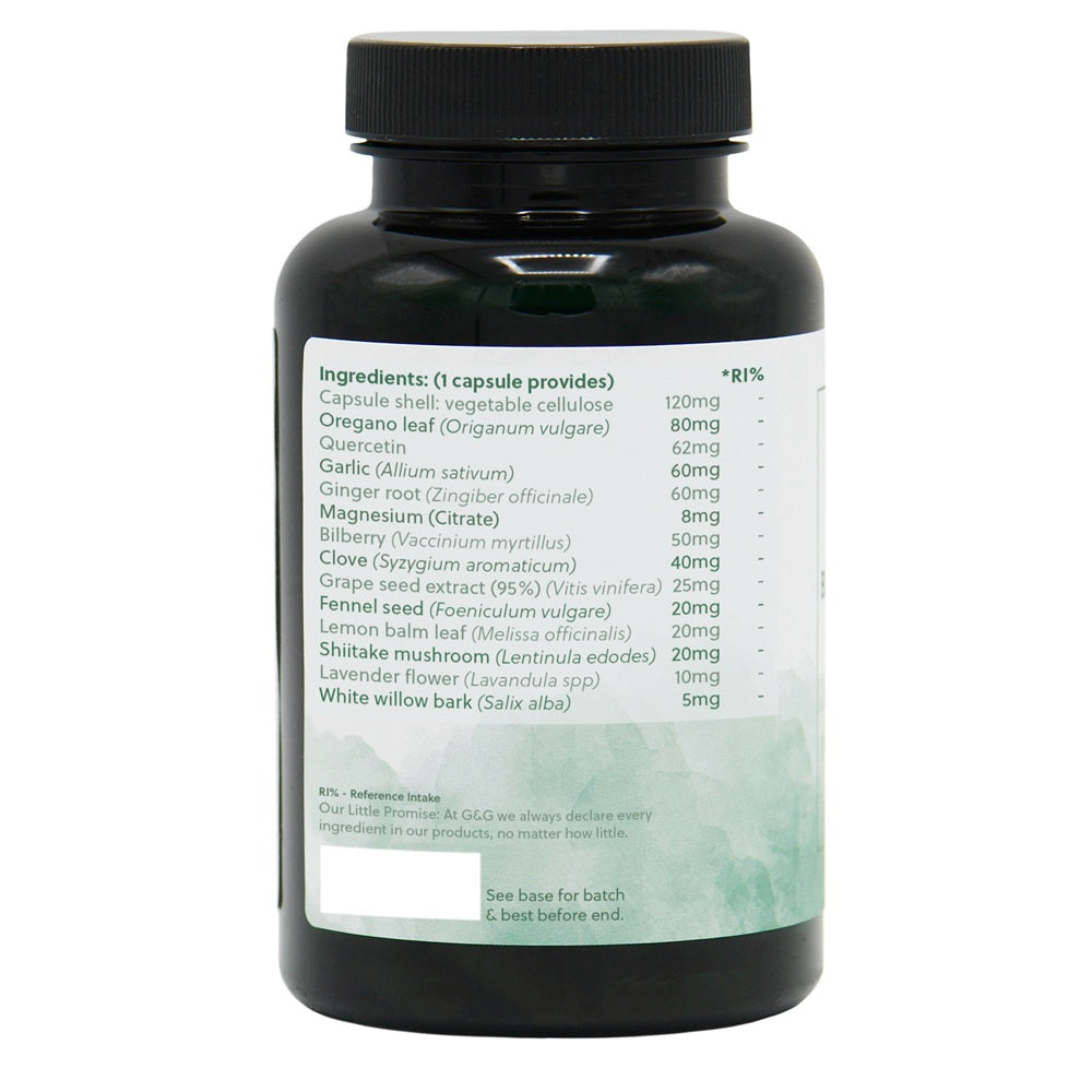 G&G Digesta Cleanse Herbal Gut & Digestive IBS Support Oregano Vegan 120 Capsules
