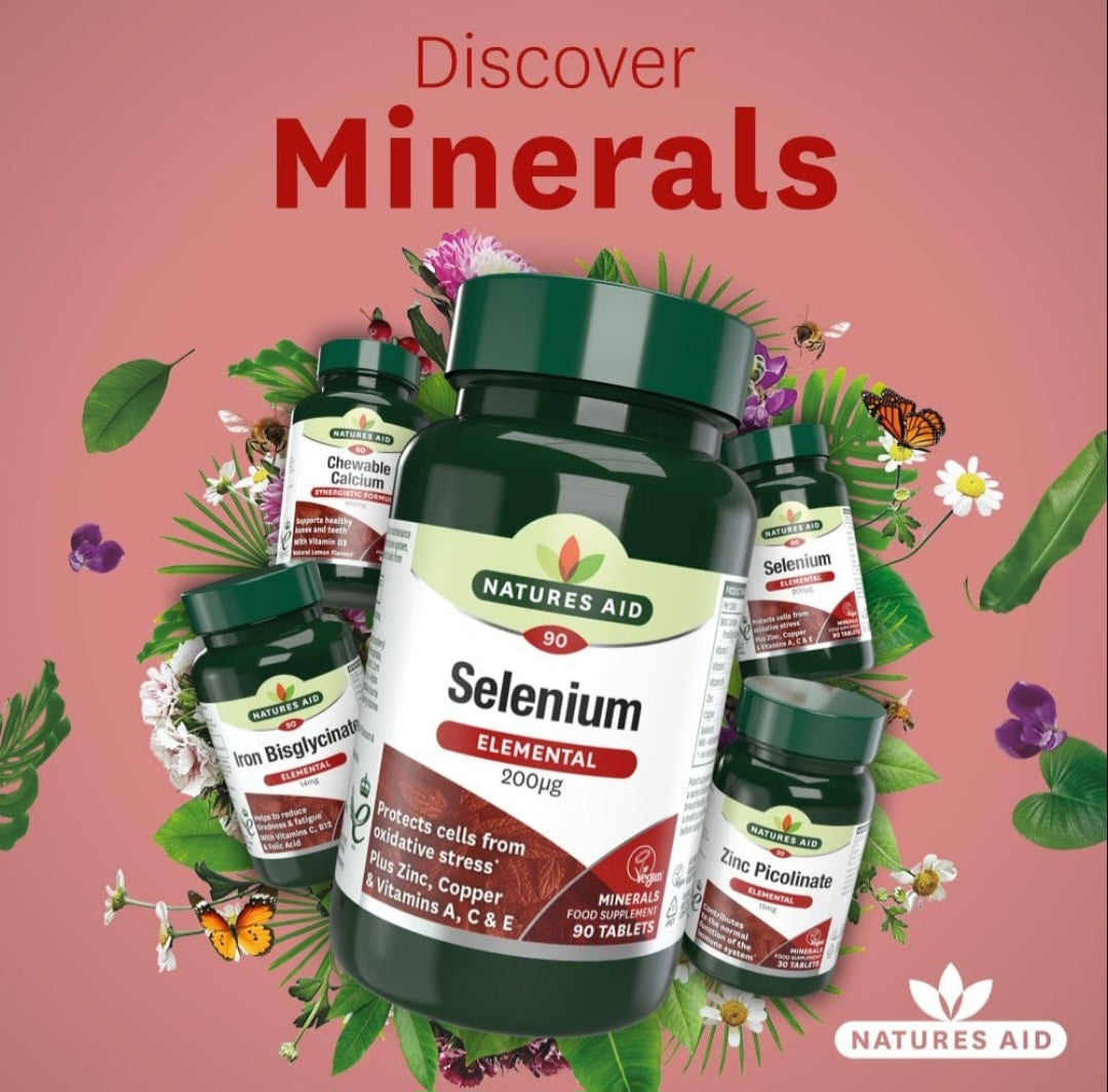 Natures Aid Selenium Elemental 200µg Immune Thyroid Hair & Nails 90 Tablets