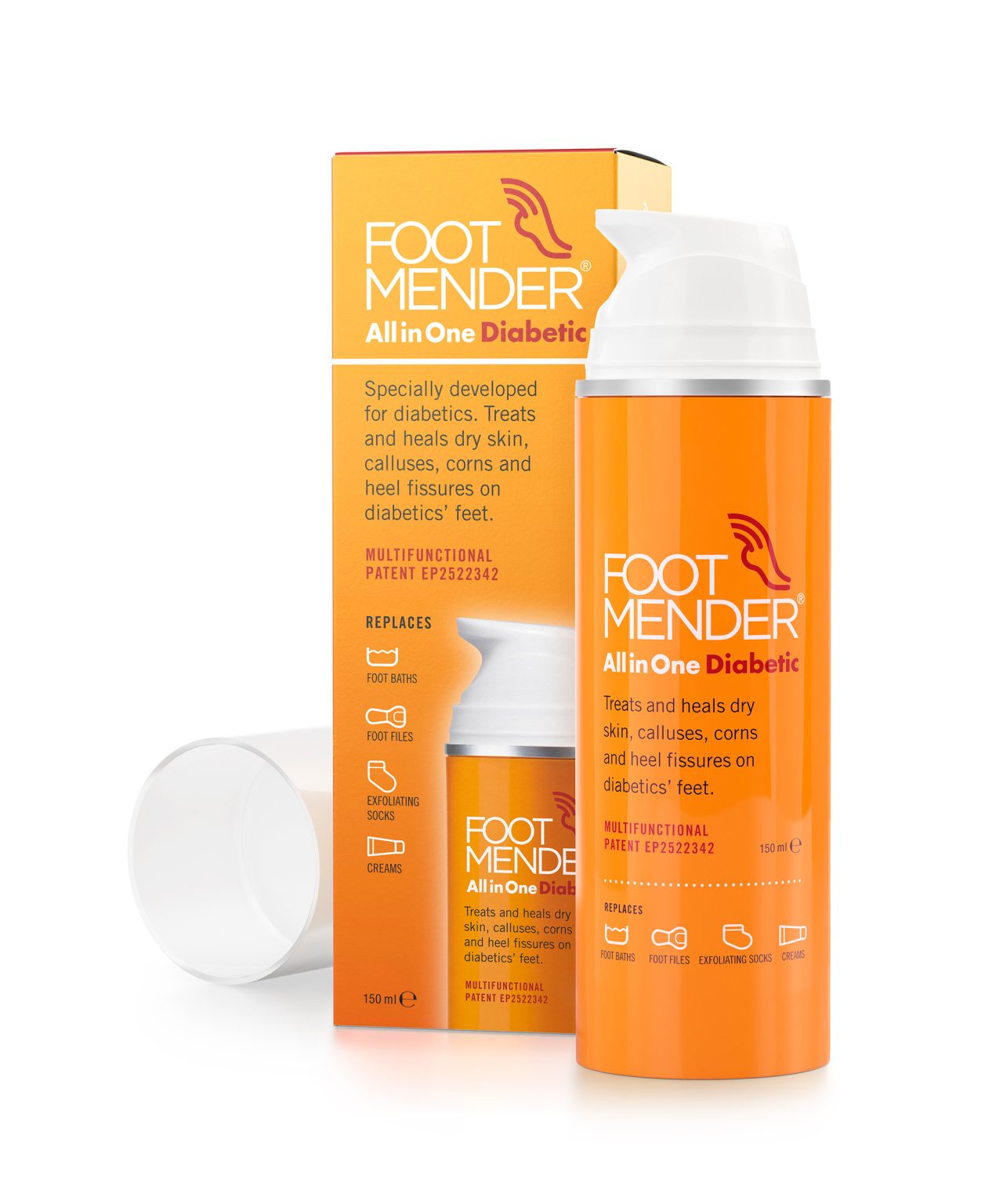 Foot Mender All in One Diabetic Foot Cream 150ml Dry Cracked Heel Callus Care
