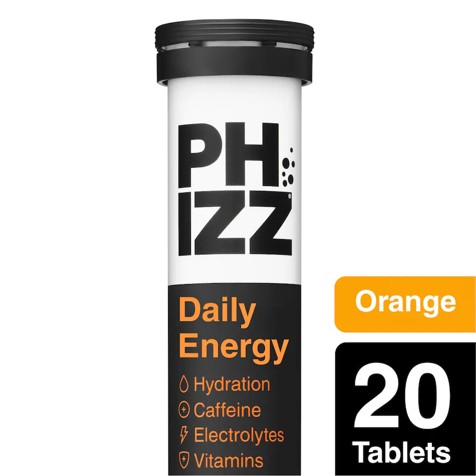 Phizz Energy Electrolyte 75mg Caffeine Orange 20 Effervescent Tablets