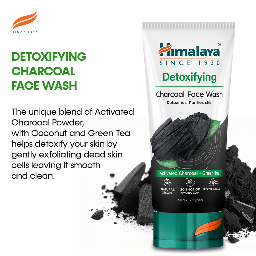 Himalaya Detoxifying Charcoal Face Wash – Activated Charcoal & Green Tea 150ml