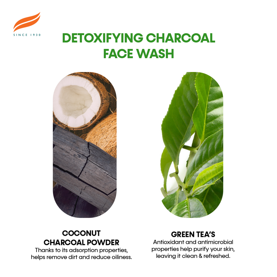 Himalaya Detoxifying Charcoal Face Wash – Activated Charcoal & Green Tea 150ml