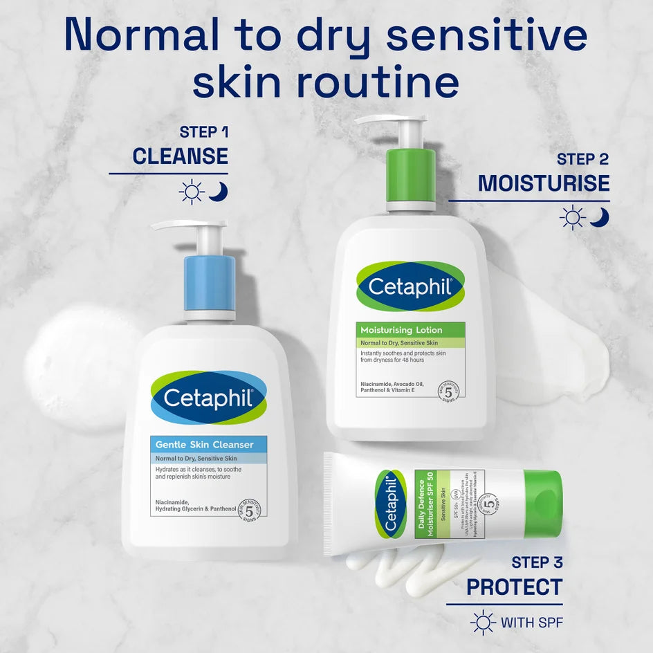Cetaphil Gentle Skin Cleanser 473ml Sensitive Face Wash Niacinamide Pump Clean