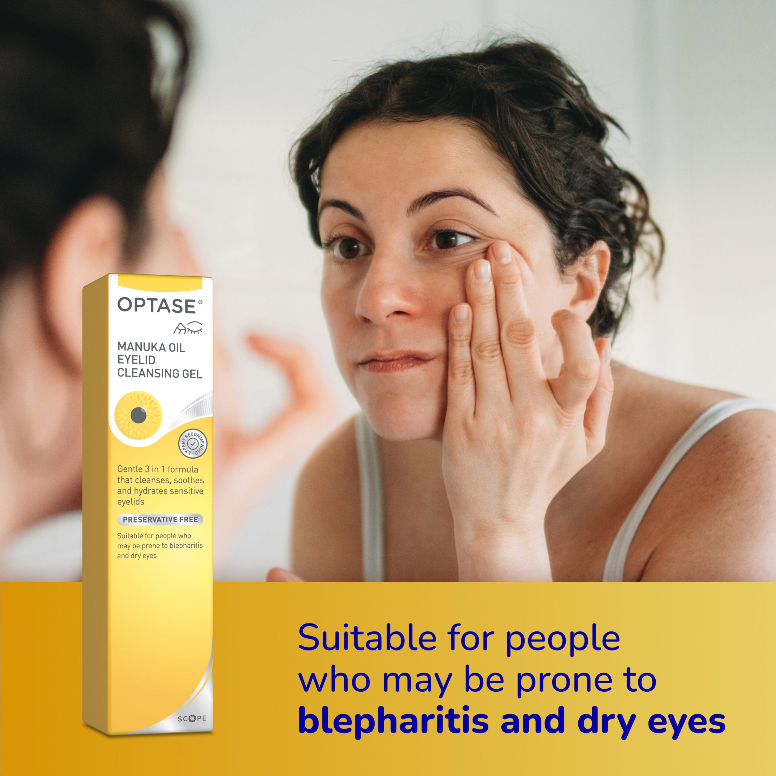 OPTASE Manuka Oil Eyelid Cleansing Gel 50ml Dry Eyes Blepharitis Cleanser