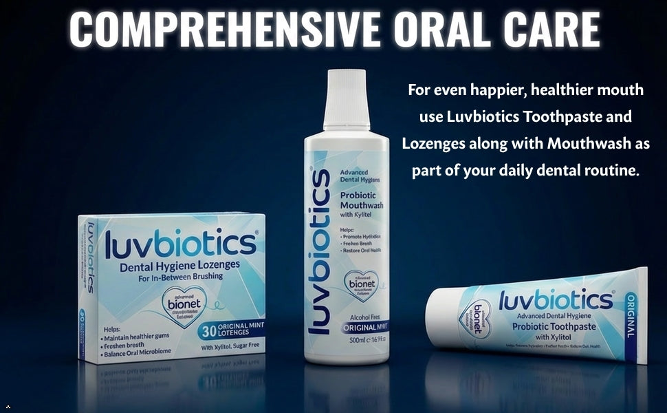 Luvbiotics Probiotic Mouthwash with Xylitol Original Mint 500ml Alcohol Fluoride Free