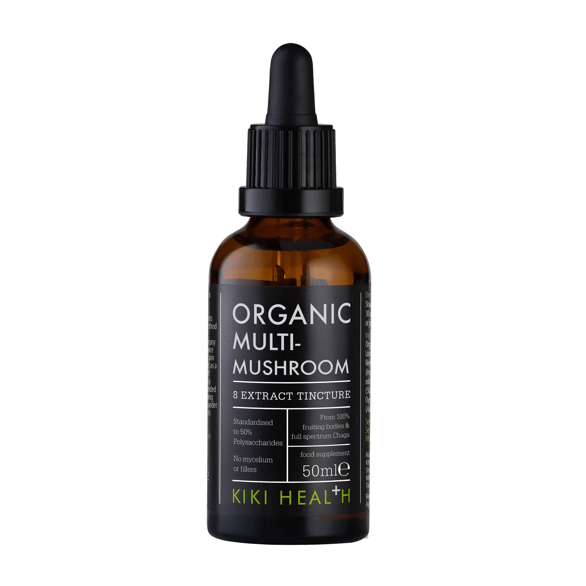 KIKI Health Organic Multi-Mushroom 8 Extract Tincture 50ml Vegan Supplement