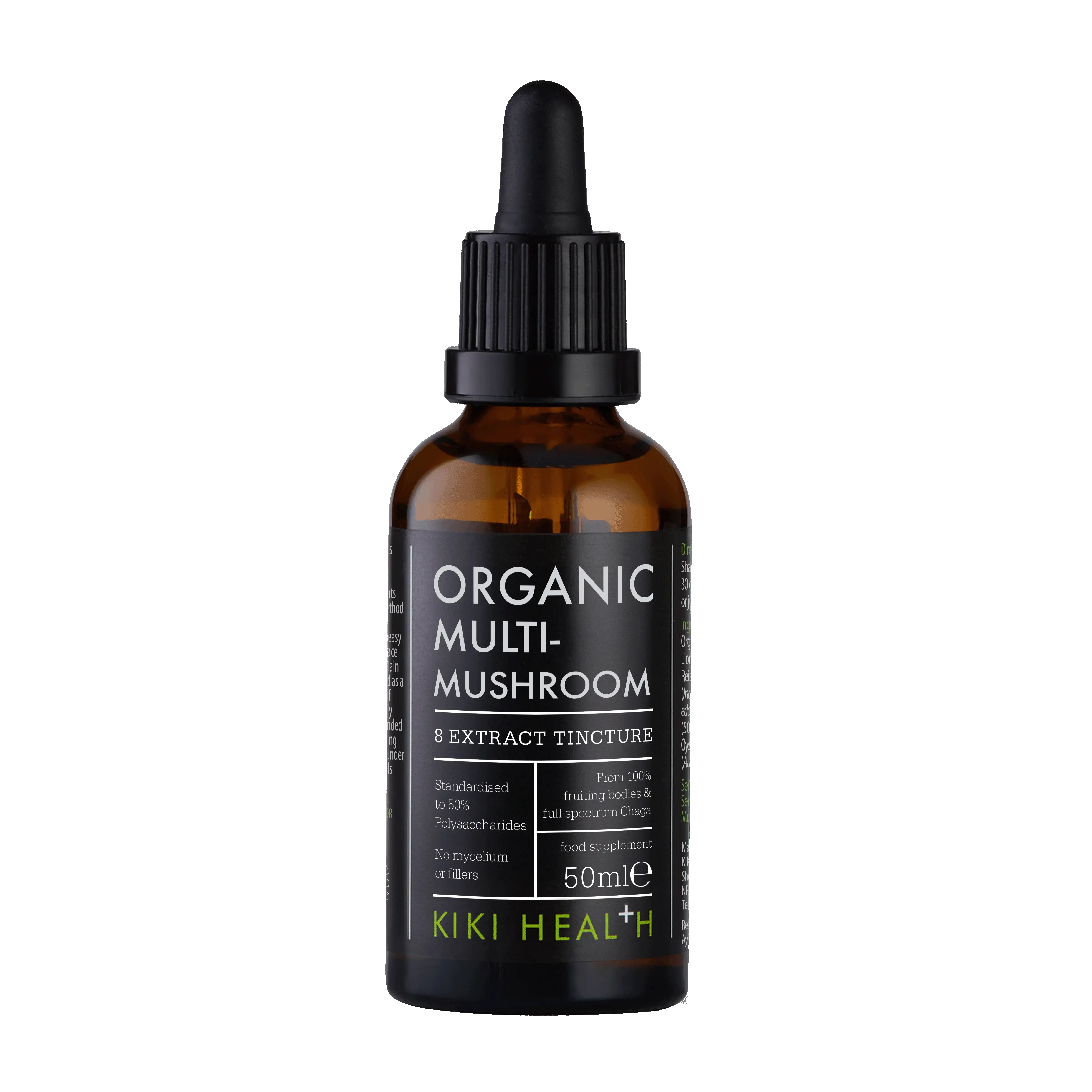 KIKI Health Organic Multi-Mushroom 8 Extract Tincture 50ml Vegan Supplement