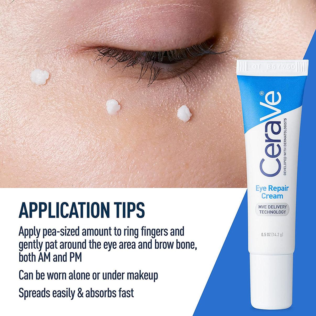 CeraVe Eye Repair Cream 14ml Dark Circles & Puffiness Ceramides Hyaluronic Acid