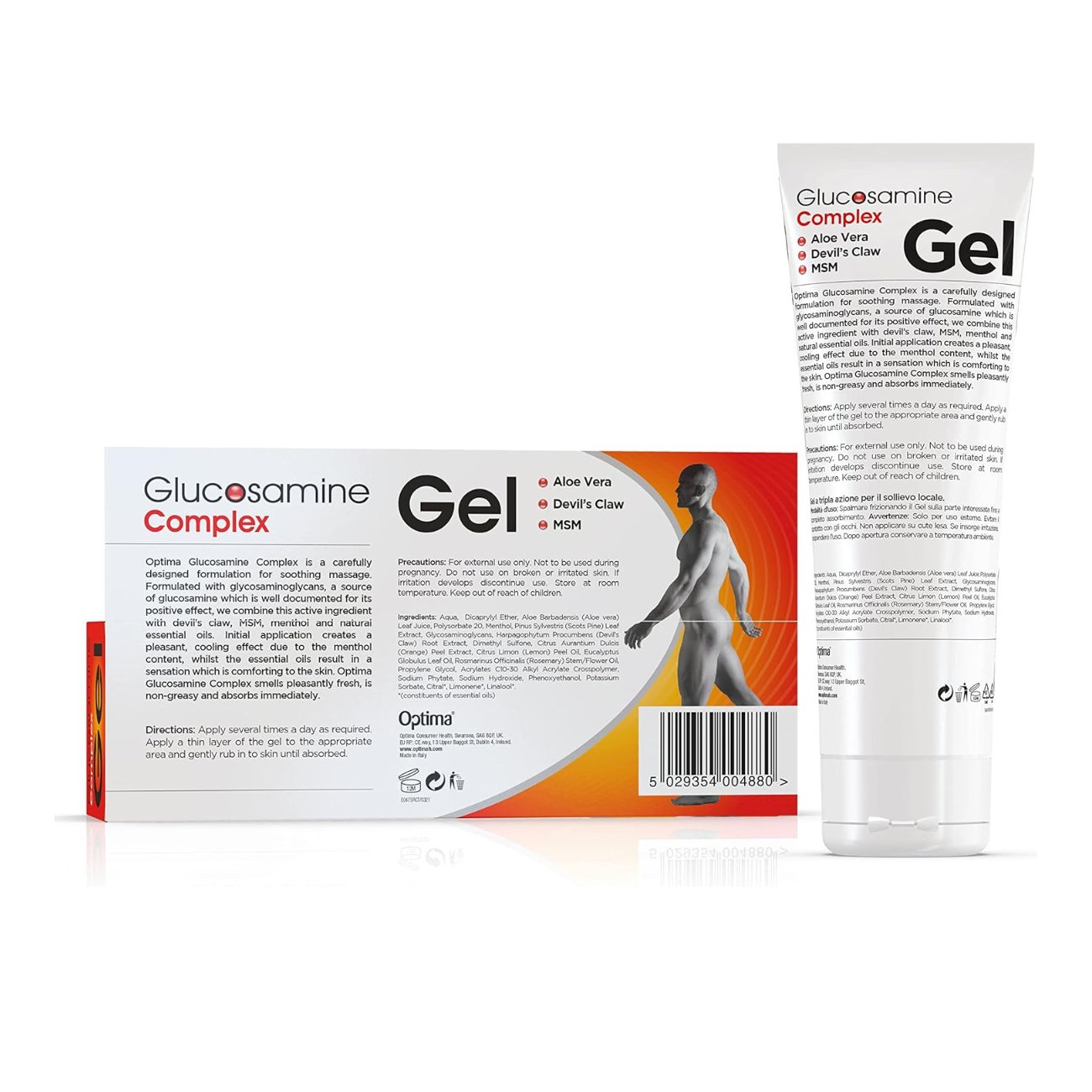 Optima Glucosamine Complex Gel 125ml Cooling Joint Massage Gel with MSM & Devil’s Claw