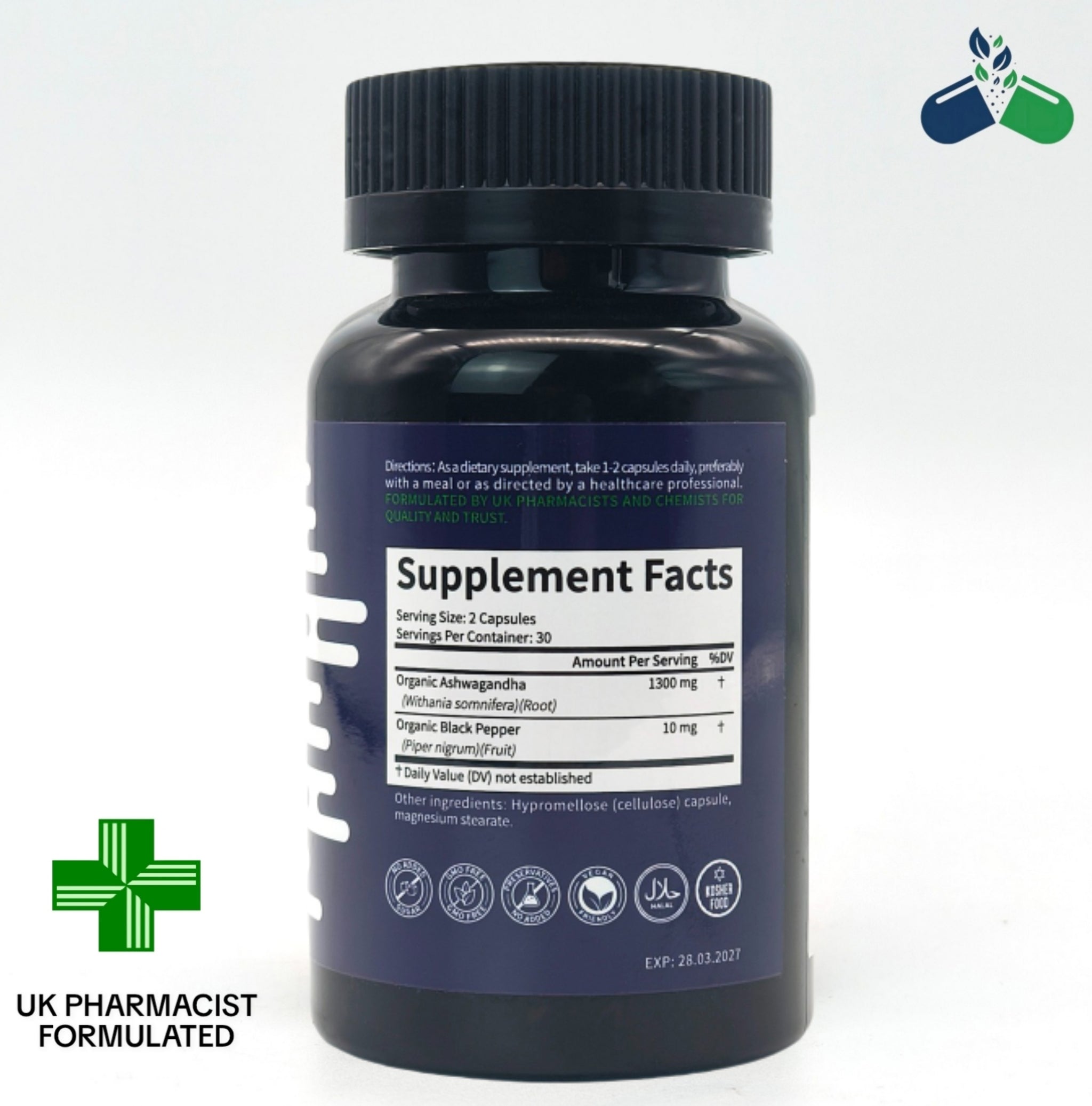 Dr Root Ashwagandha 60 Capsules Calm Energy Cognitive Stress Cortisol Support