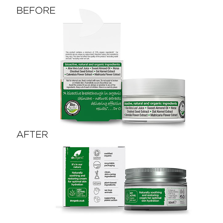 Dr.Organic Aloe Vera Cream – Soothing & Restoring Moisturiser 50ml