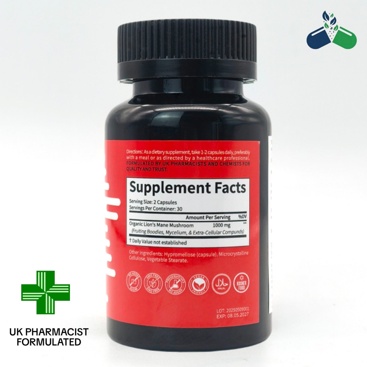 Dr Root Lion’s Mane Capsules 60 Caps UK Formulated Brain Libido Energy  Support