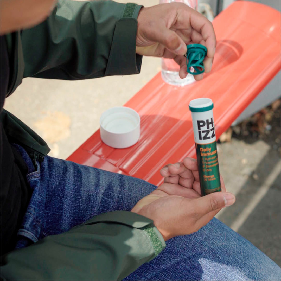 Phizz Daily Immune+ Effervescent Tablets Orange 20  Hydration & Vitamins C, D, Zinc