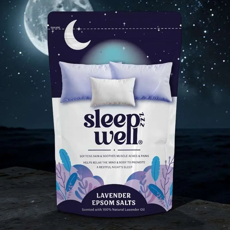 Sleep Well Lavender Epsom Salts Relaxing Bath Soak with Natural Lavender Oil