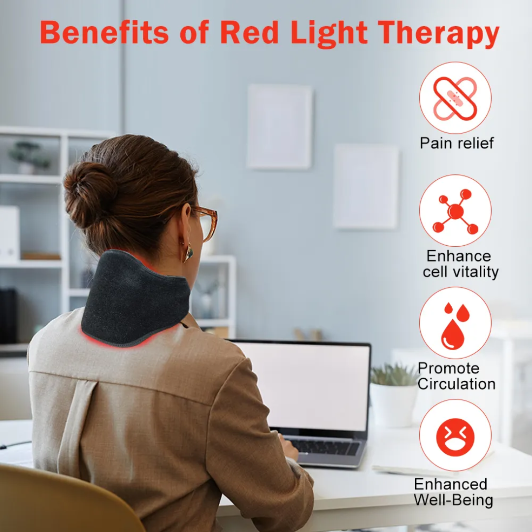 Red Light Therapy Neck Wrap 660nm 850nm Infrared LED Pain Relief Device