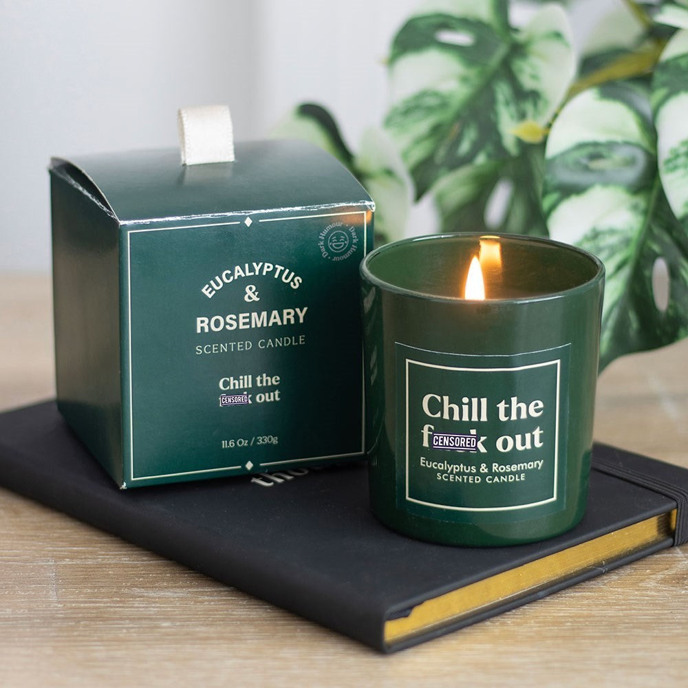 Eucalyptus Rosemary Candle Chill The F Out Funny Gift Relax Aromatherapy