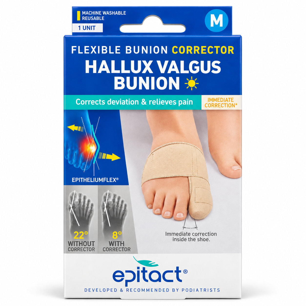 EPITACT Flexible Bunion Corrector Hallux Valgus Day Support Size M 21.5-23cm