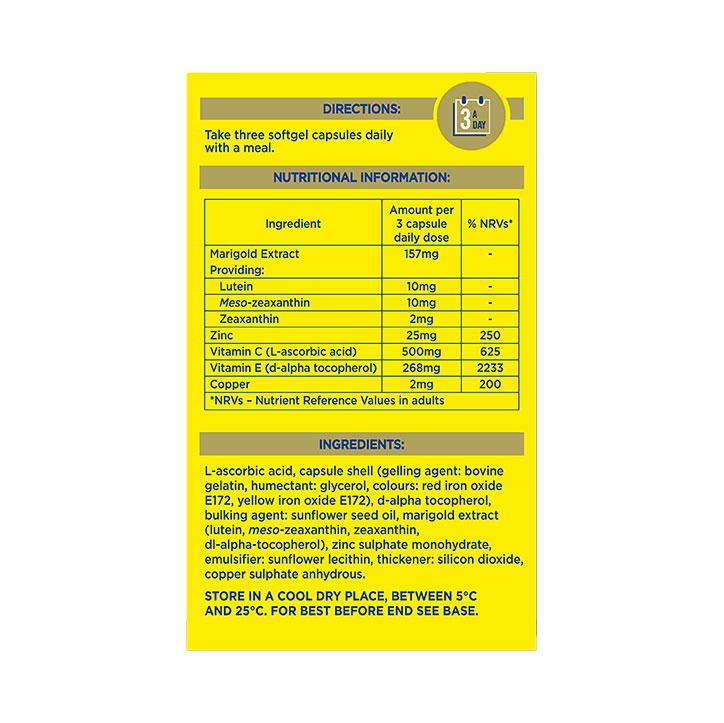 MacuShield Gold Eye Health Supplement – 30 Day Pack | LMZ3 Lutein, Meso-Zeaxanthin & Zeaxanthin