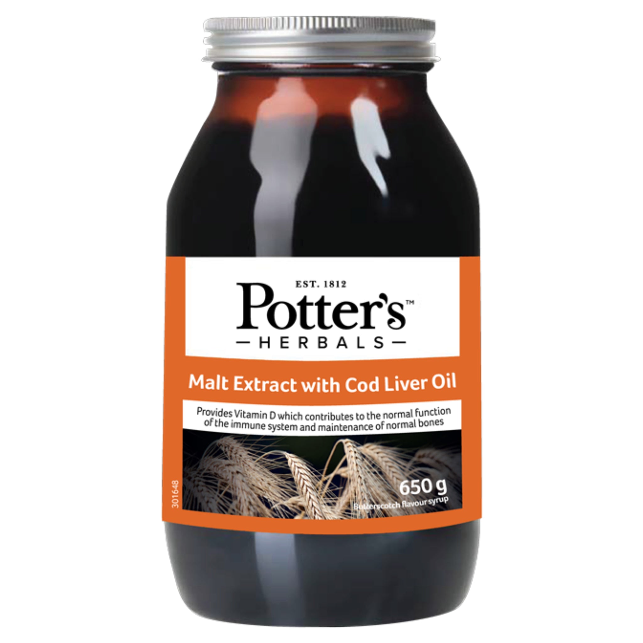 Potter's Malt Extract Cod Liver Oil 650g Vitamin D Immune Bone Support