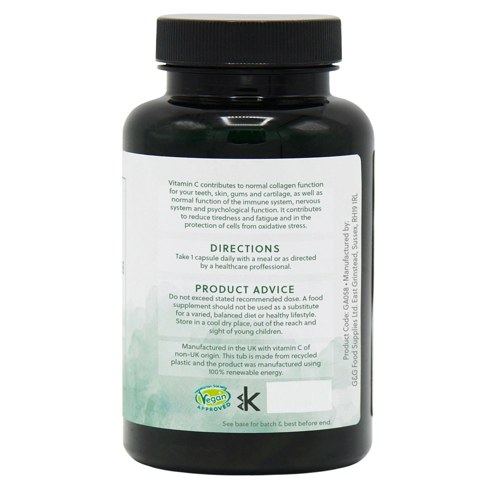 G&G Vitamin C Complex 1000mg – Immunity, Energy & Collagen – 120 Capsules