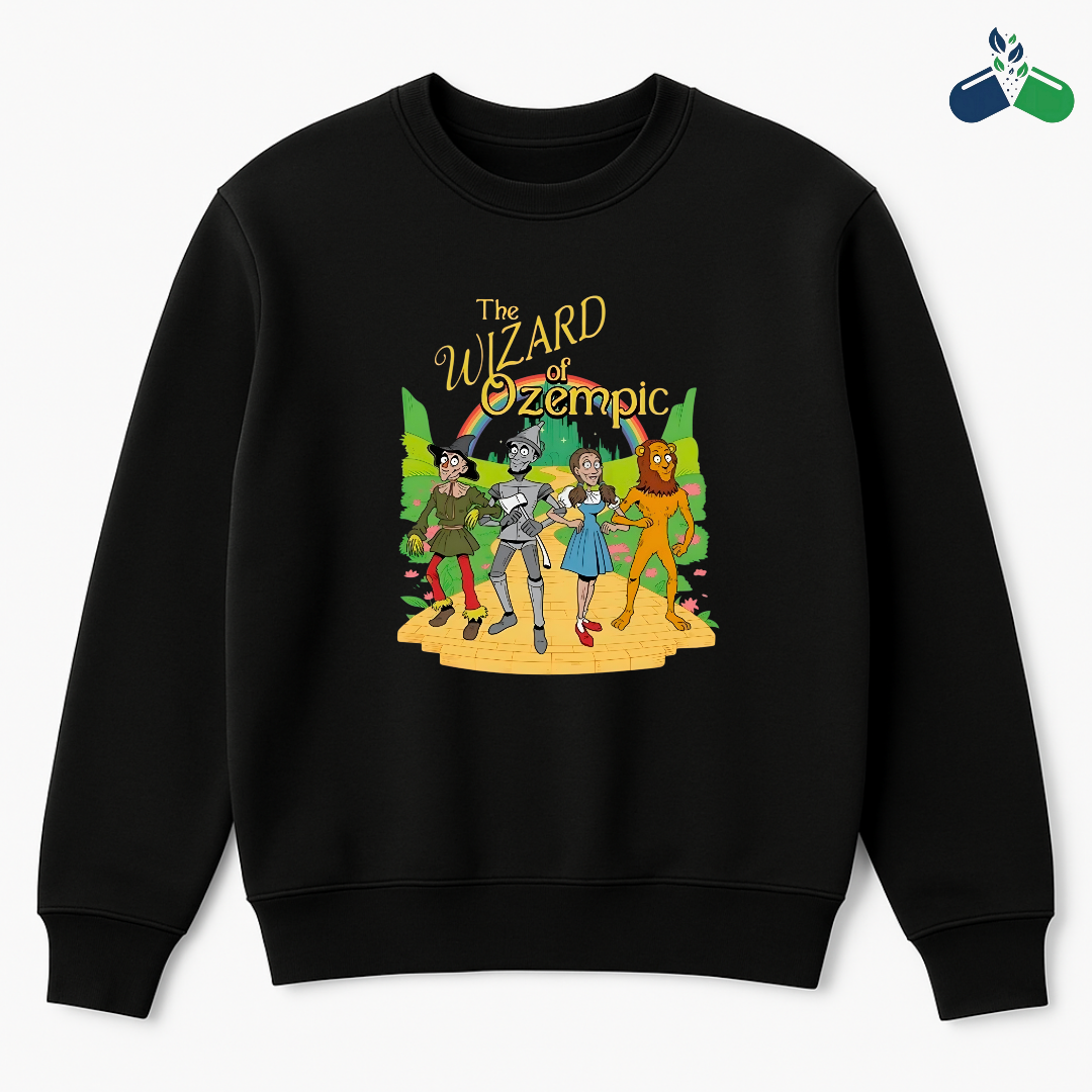 Wizard of Ozempic Sweatshirt Funny Parody Graphic Long Sleeve Jumper