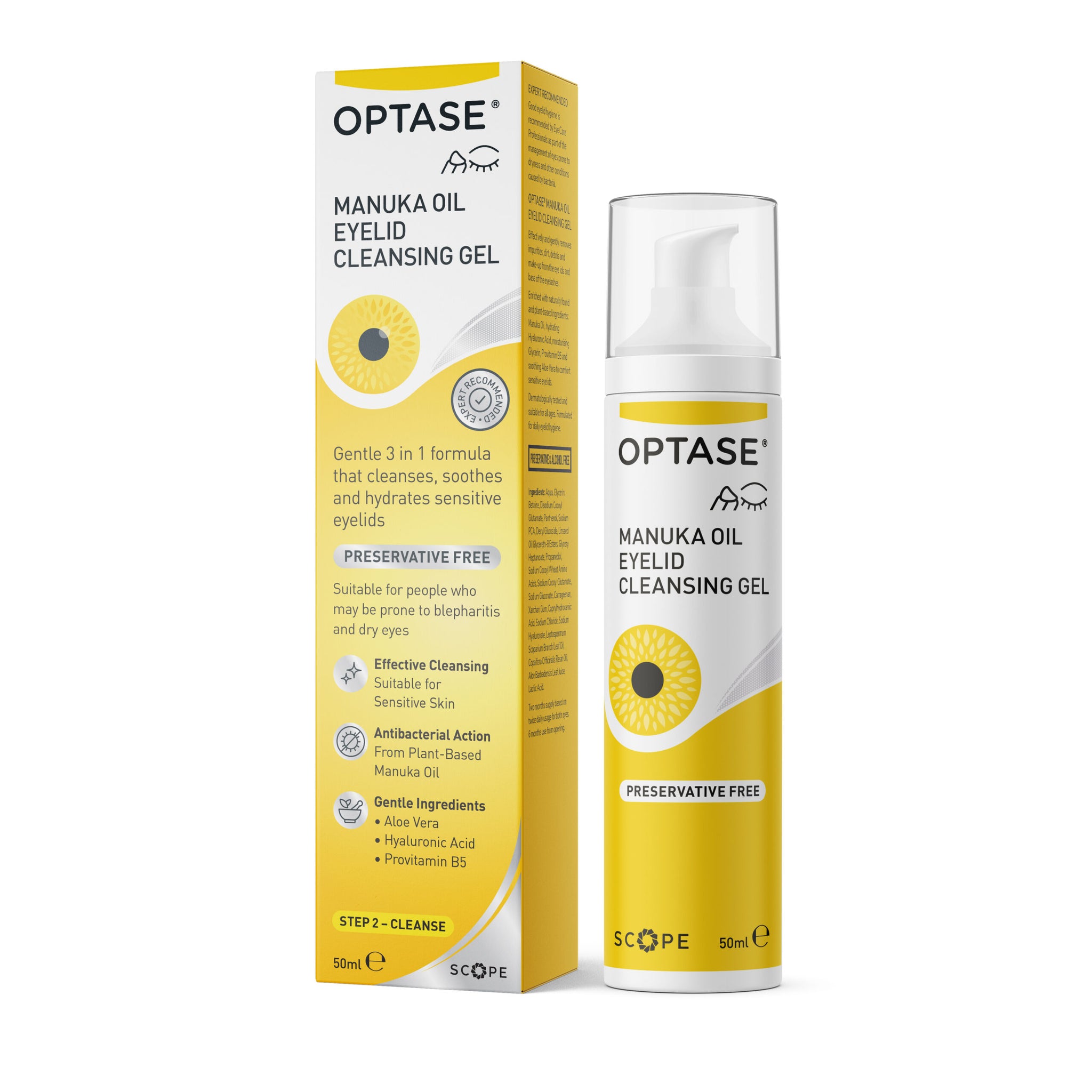 OPTASE Manuka Oil Eyelid Cleansing Gel 50ml Dry Eyes Blepharitis Cleanser