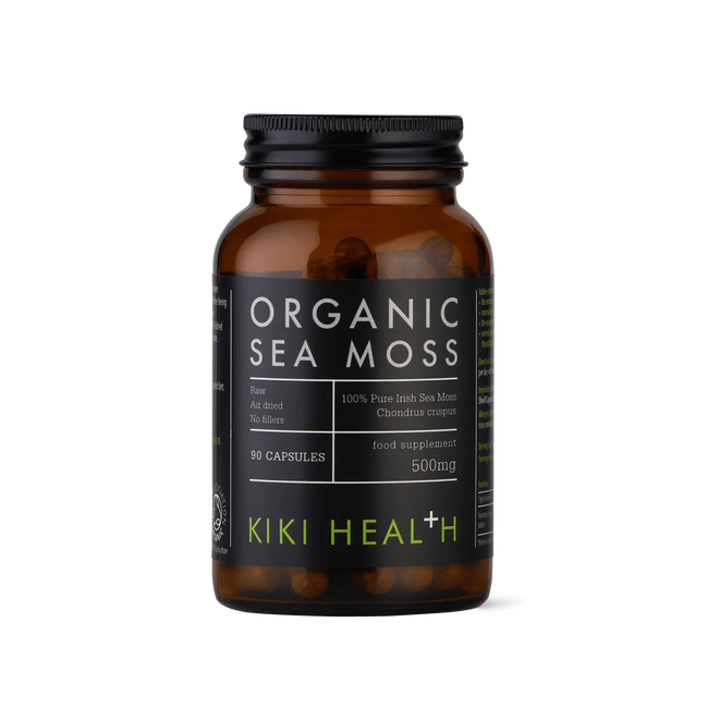 KIKI Health Organic Sea Moss 500mg 90 Capsules Irish Chondrus Crispus Energy Thyroid Gut Skin Support