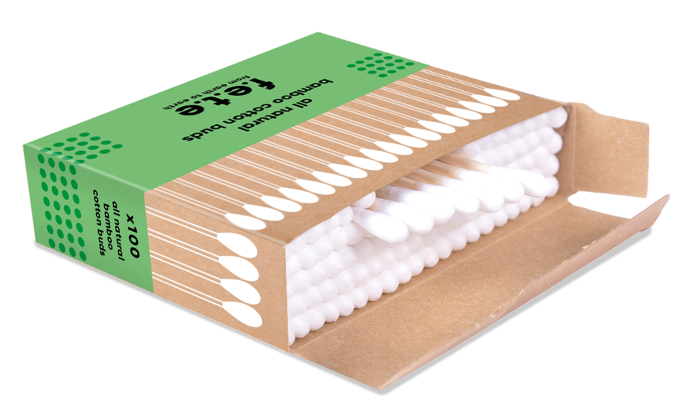 f.e.t.e Bamboo Cotton Buds 100 Eco Friendly Plastic Free Swabs