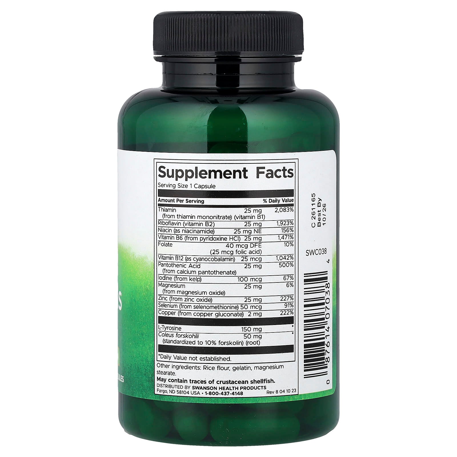 Swanson Thyroid Essentials Metabolism Iodine Selenium B Complex 90 Capsules